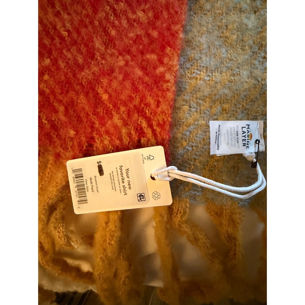 Marine Layer Blanket Scarf Multi-Plaid Colorful - Picture 7 of 7